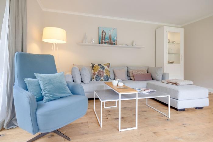 Appartement-Vermietung Bals - Großes Wohnzimmer - Sjipwai 36b | Sylt | Westerland, 3-Zimmer-EG-Wohnung  | Maisonette für 4 Personen mit 2 Schlafzimmer, 1 Badezimmer, Gäste WC, ca. 106 m2