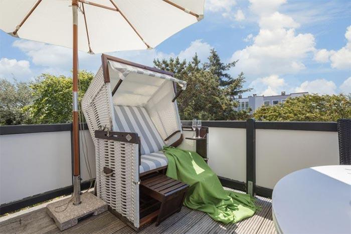 Appartement-Vermietung Bals - Villa Strandperle - Strandstraße 8b | Wohnung 1 | Sylt | Wenningstedt, 3-Zimmer-OG-Wohnung für 2 Personen mit 2 Schlafzimmer, 2 Badezimmer, ca. 115 m2