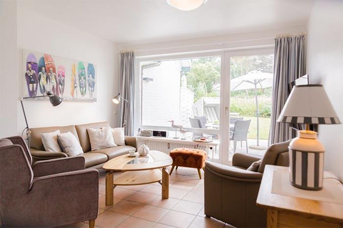 Appartement-Vermietung Bals -  - Horsatal 3b | Wohnung 3 | Sylt | Wenningstedt, 3-Zimmer-EG-Wohnung  | Maisonette für 4 Personen mit 2 Schlafzimmer, 1 Badezimmer, Gäste WC, ca. 65 m2