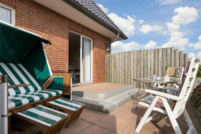 Appartement-Vermietung Bals - Strandhaus Feldlerche - Westerstraße 9 | Wohnung 1 | Sylt | Wenningstedt, 2-Zimmer-EG-Wohnung für 2 Personen mit 1 Schlafzimmer, 1 Badezimmer, ca. 40 m2