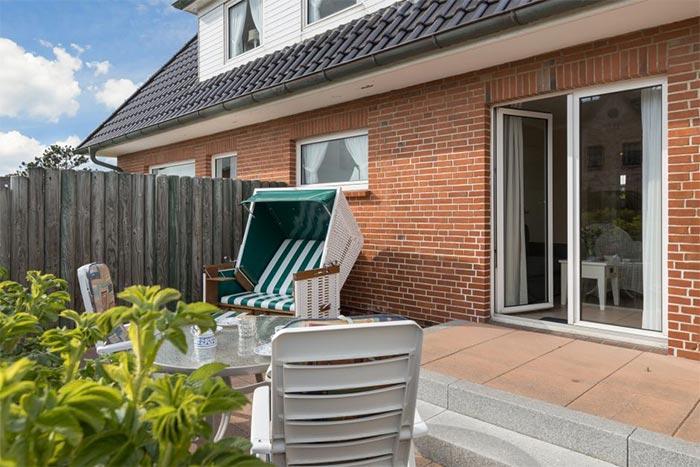 Appartement-Vermietung Bals - Strandhaus Feldlerche - Westerstraße 9 | Wohnung 1 | Sylt | Wenningstedt, 2-Zimmer-EG-Wohnung für 2 Personen mit 1 Schlafzimmer, 1 Badezimmer, ca. 40 m2