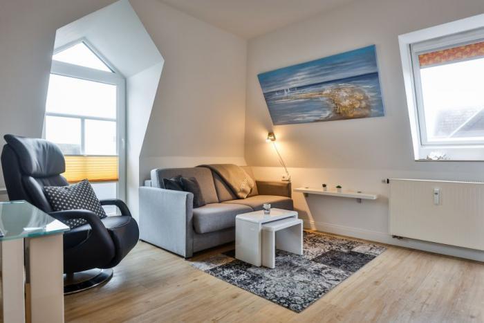 Appartement-Vermietung Bals - Stadthaus Bötticherstraße - Bötticherstraße 2 | Wohnung 6 | Sylt | Westerland, 2-Zimmer-Wohnung im 2. OG für 2 Personen mit 1 Schlafzimmer, 1 Badezimmer, ca. 40 m2