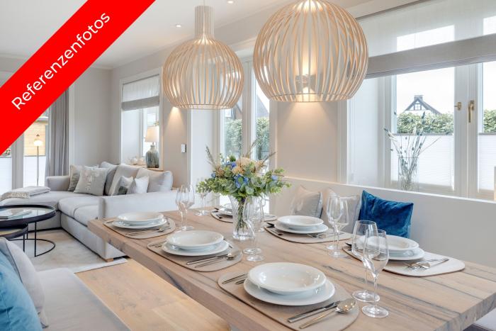 Appartement-Vermietung Bals - Rüm Hart - Horsatal 15b | Sylt | Wenningstedt, Reetdachhaus für 6 Personen mit 3 Schlafzimmer, 3 Badezimmer, Gäste WC, ca. 150 m2, Grundstück ca. 650 m2