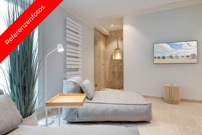 Appartement-Vermietung Bals - Rüm Hart - Horsatal 15b | Sylt | Wenningstedt, Reetdachhaus für 6 Personen mit 3 Schlafzimmer, 3 Badezimmer, Gäste WC, ca. 150 m2, Grundstück ca. 650 m2