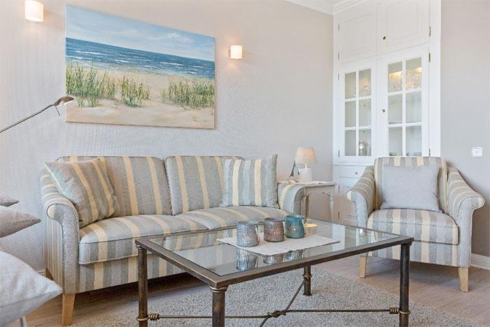 Appartement-Vermietung Bals - Haus Atlantik - Strandstraße 17 | Wohnung 26 | Sylt | Wenningstedt, 3-Zimmer-OG-Wohnung  | Maisonette für 4 Personen mit 2 Schlafzimmer, 2 Badezimmer, ca. 78 m2