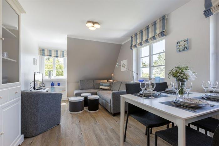 Appartement-Vermietung Bals - Wohnpark Friesenhain - Haderslebener Straße 22b | Sylt | Westerland, 2-Zimmer-OG-Wohnung für 2 Personen mit 1 Schlafzimmer, 1 Badezimmer, ca. 50 m2