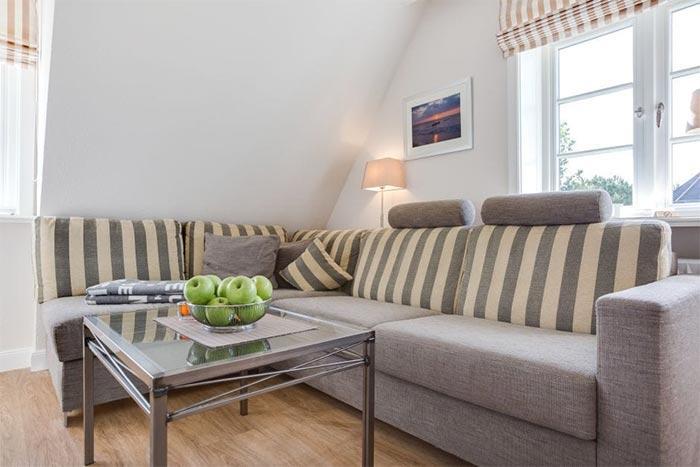 Appartement-Vermietung Bals - Wohnpark Friesenhain - Haus Kliemkiker - Haderslebener Straße 30b | Sylt | Westerland, 3-Zimmer-OG-Wohnung  | Maisonette für 4 Personen mit 2 Schlafzimmer, 1 Badezimmer, ca. 60 m2