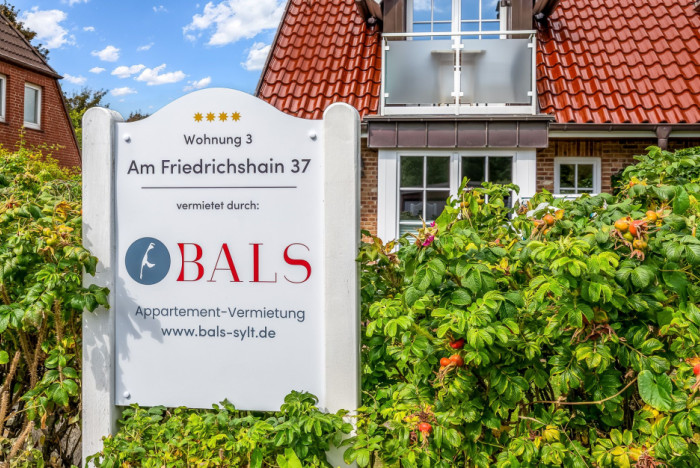 Appartement-Vermietung Bals -  - Am Friedrichshain 37 | Wohnung 3 | Sylt | Westerland, 2-Zimmer-EG-Wohnung für 2 Personen mit 1 Schlafzimmer, 1 Badezimmer, ca. 45 m2