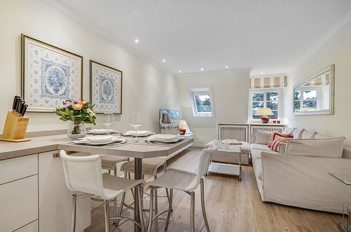 Appartement-Vermietung Bals - Wohnpark Friesenhain - Kollundweg 27b | Sylt | Westerland, 3-Zimmer-OG-Wohnung  | Maisonette für 4 Personen mit 2 Schlafzimmer, 1 Badezimmer, ca. 60 m2