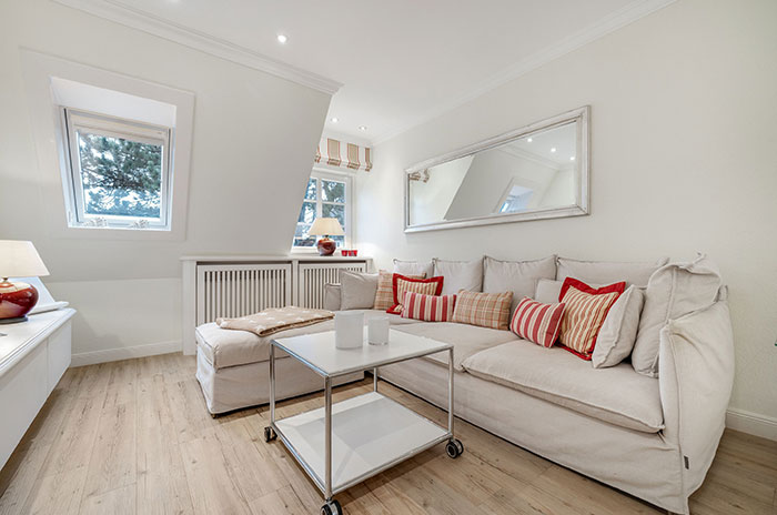 Appartement-Vermietung Bals - Wohnpark Friesenhain - Kollundweg 27b | Sylt | Westerland, 3-Zimmer-OG-Wohnung  | Maisonette für 4 Personen mit 2 Schlafzimmer, 1 Badezimmer, ca. 60 m2