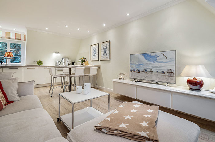 Appartement-Vermietung Bals - Wohnpark Friesenhain - Kollundweg 27b | Sylt | Westerland, 3-Zimmer-OG-Wohnung  | Maisonette für 4 Personen mit 2 Schlafzimmer, 1 Badezimmer, ca. 60 m2